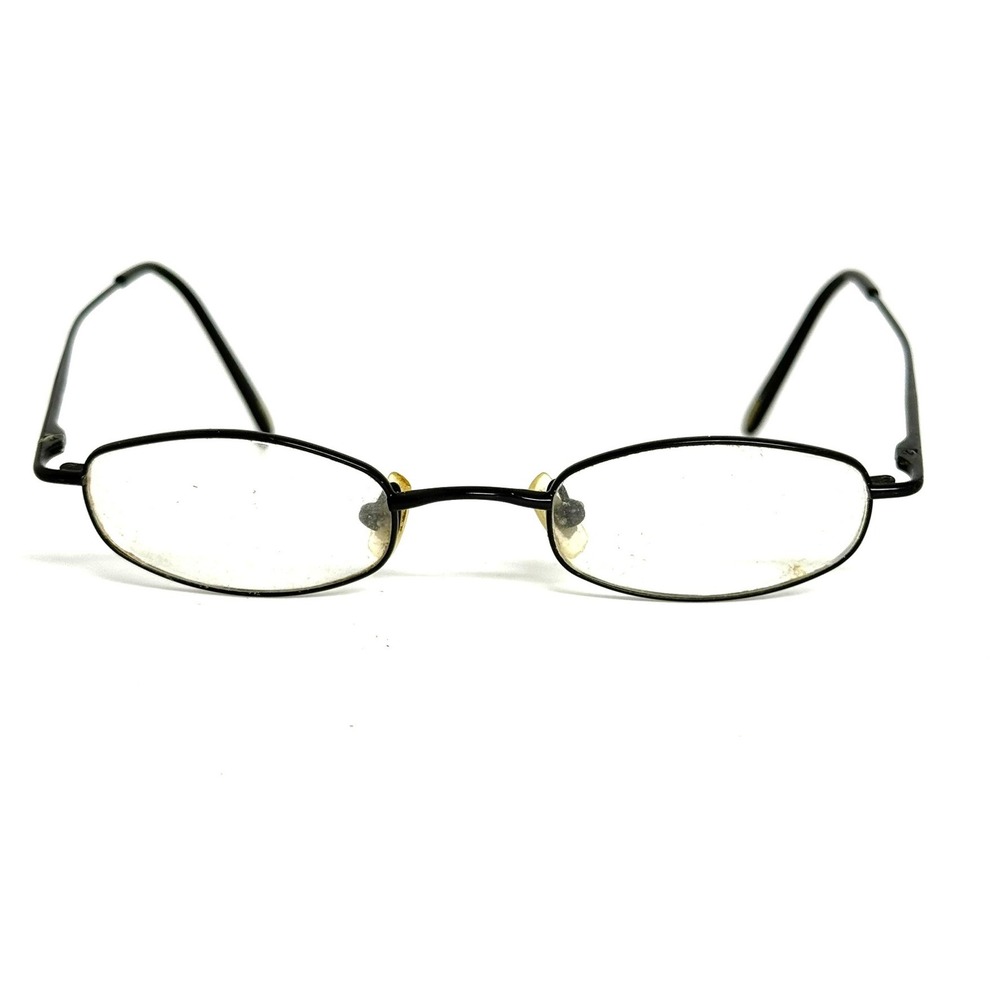 Vintage‎ Black Oval Metal Eyeglass Frames Minimalist Slim Wire Rim Glasses